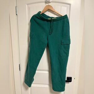 Teal Cargo Joggers with Pockets